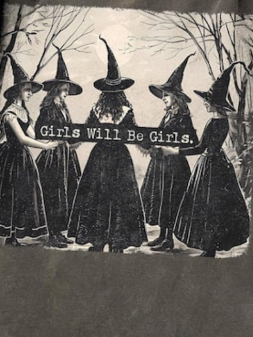 Comfort Classic Black Graphic Witch Skirt, Girls Will Be Girls, Retro Outfit - Picture 2 of 3